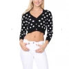 MAK-1 Sweaters & Cardigans Perfect Polka Dot Crop Cardigan Black 2 MAK-1 Sweaters & Cardigans Perfect Polka Dot Crop Cardigan Black