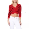 MAK-1 Perfect Polka Dot Crop Cardigan Red