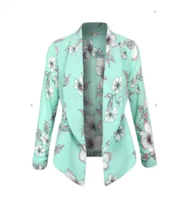 MICHEL Blazers Betsy Blazer - Floral Aqua Marine