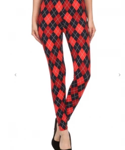 LOVE IT Legging Diamond Print Red