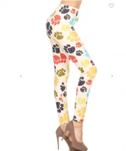 LOVE IT Leggings Legging Paw Print Ivory