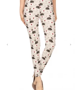 LOVE IT Leggings Legging Black Swan Print