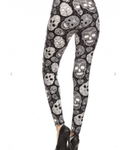 LOVE IT Legging Skull Print Black & White Leggings