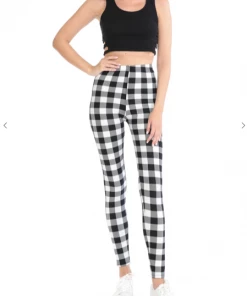 LOVE IT Legging Checker Print Black & White Leggings