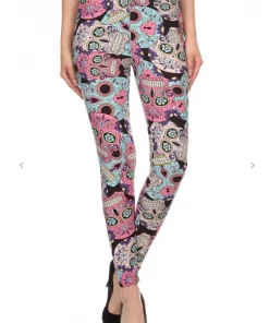 LOVE IT Legging Skull Print Pink