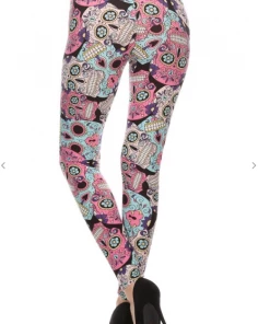 LOVE IT Legging Skull Print Pink