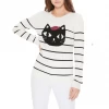 MAK-1 Cat & Fish Long Sleeve Stripe Sweater Sweaters & Cardigans 2 MAK-1 Cat & Fish Long Sleeve Stripe Sweater Sweaters & Cardigans