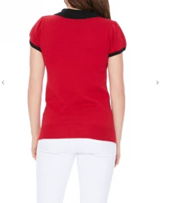 MAK-1 Cat In Cup Classic Collar Red Sweaters & Cardigans