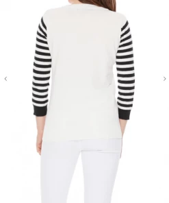 MAK-1 Sweaters & Cardigans Cat In Cup Long Stripe Sleeve