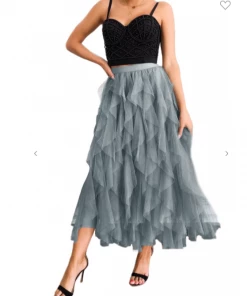 Supreme Fashions Jasmine Mesh Skirt Grey