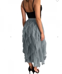 Supreme Fashions Jasmine Mesh Skirt Grey