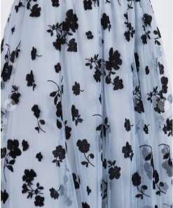 TABA Tulle & Mesh Skirts Posey Tulle Mesh 3 D Skirt Black