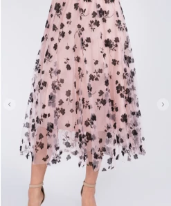 TABA Posey Tulle Mesh 3 D Skirt Pink