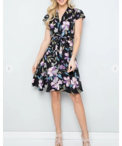 LA SOUL Black Orchid Dress Printed Dresses