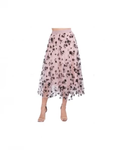 TABA Posey Tulle Mesh 3 D Skirt Pink