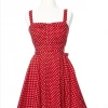 Varga Merry Marilyn Small Polka Dot Dress - Red