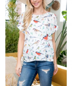 LA SOUL Bye Bye Birdie Top Short Sleeve Top