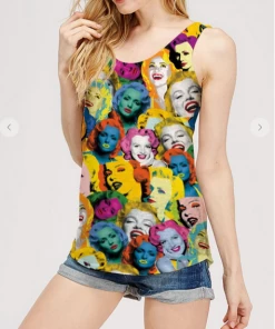 XYNC Graphic Tank & Tee Shirts Marilyn Face Tank Top