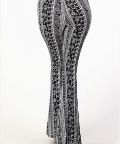 BEAR DANCE Pants & Jeans Bell Bottom Paisley Pant Black & White