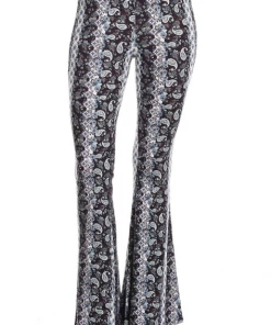 BEAR DANCE Bell Bottom Paisley Pant Navy Multi
