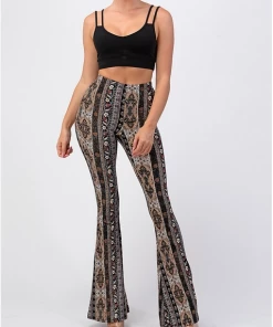 BEAR DANCE Bell Bottom Paisley Pants & Jeans