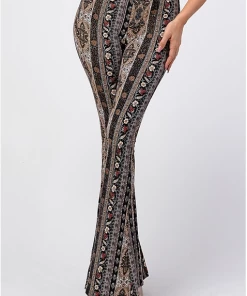 BEAR DANCE Bell Bottom Paisley Pants & Jeans