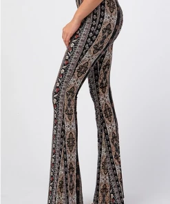 BEAR DANCE Bell Bottom Paisley Pants & Jeans