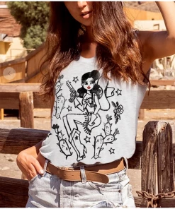 XYNC Graphic Tank & Tee Shirts Western Cowgirl Tank Top