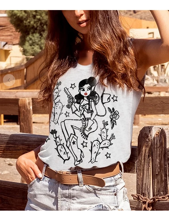 XYNC Graphic Tank & Tee Shirts Western Cowgirl Tank Top 3 XYNC Graphic Tank & Tee Shirts Western Cowgirl Tank Top
