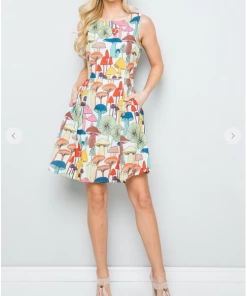 LA SOUL Printed Dresses Mushroom Must Have Dress