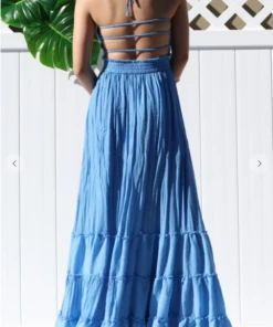 Dress Day Crazy For You Smoked Maxi Dress Blue Maxi Dresses & Jumpsuits