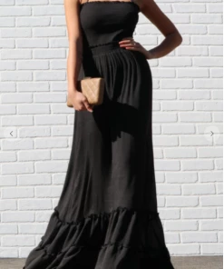 Dress Day Crazy For You Smocked Maxi Dress Black