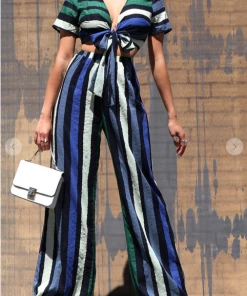 Dress Day Maxi Dresses & Jumpsuits Stripe Top Green