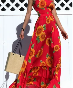 Dress Day Sunflower Power Red