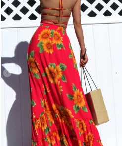 Dress Day Sunflower Power Red