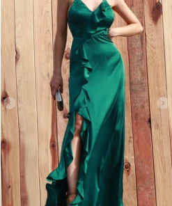 Dress Day Maxi Dresses & Jumpsuits Satin Series Slit Dress