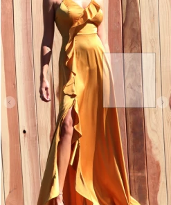 Dress Day Satin Series Slit Dress Maxi Dresses & Jumpsuits