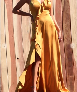 Dress Day Maxi Dresses & Jumpsuits Satin Series Slit Dress