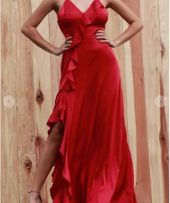 Dress Day Maxi Dresses & Jumpsuits Satin Series Slit Dress