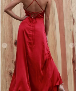 Dress Day Maxi Dresses & Jumpsuits Satin Series Slit Dress