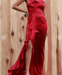 Dress Day Satin Series Slit Dress Maxi Dresses & Jumpsuits