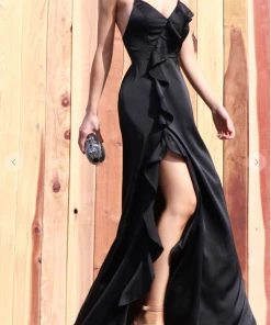 Dress Day Satin Series Slit Dress Maxi Dresses & Jumpsuits