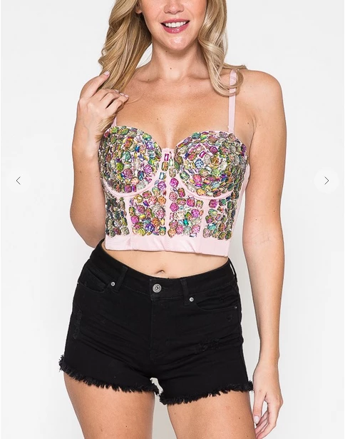 LYDIA Rhinestone Forever Jeweled Crop Corset Corsets 4 LYDIA Rhinestone Forever Jeweled Crop Corset Corsets