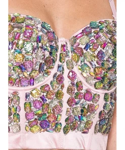 LYDIA Rhinestone Forever Jeweled Crop Corset Corsets