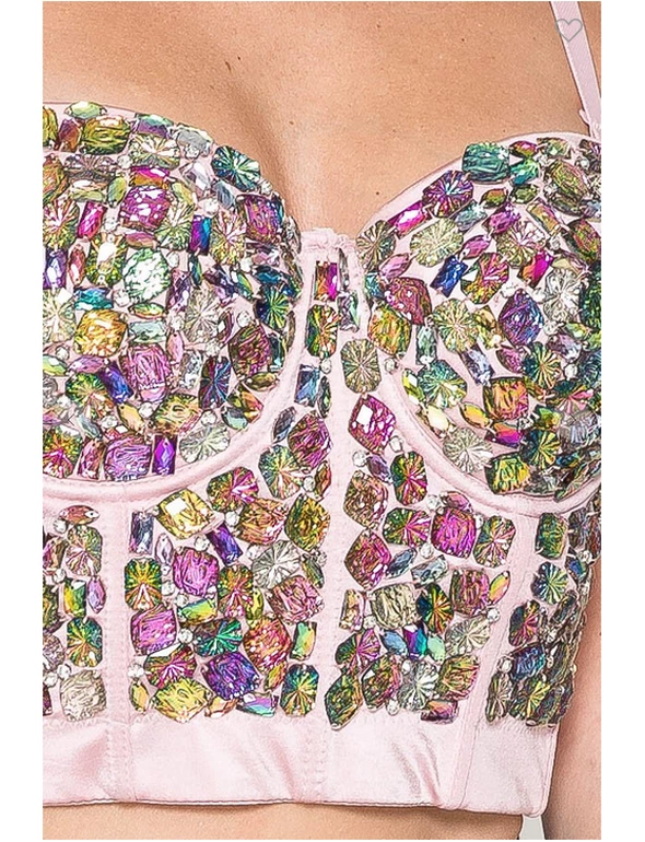 LYDIA Rhinestone Forever Jeweled Crop Corset Corsets 3 LYDIA Rhinestone Forever Jeweled Crop Corset Corsets