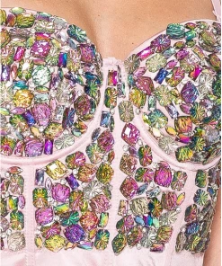 LYDIA Rhinestone Forever Jeweled Crop Corset