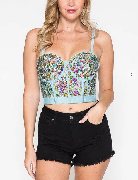 LYDIA Rhinestone Forever Jeweled Crop Corset Corsets 8 LYDIA Rhinestone Forever Jeweled Crop Corset Corsets