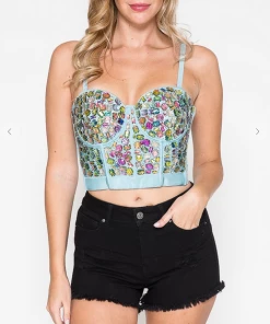 LYDIA Rhinestone Forever Jeweled Crop Corset