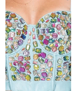 LYDIA Corsets Rhinestone Forever Jeweled Crop Corset