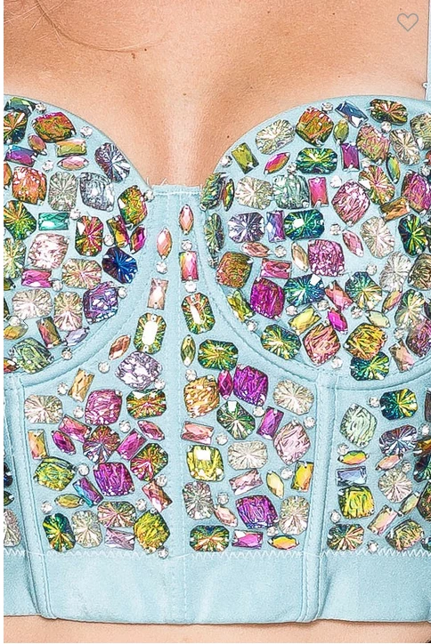 LYDIA Rhinestone Forever Jeweled Crop Corset Corsets 7 LYDIA Rhinestone Forever Jeweled Crop Corset Corsets